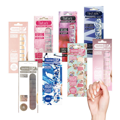TINTARK Nail Stickers for Women, Full Nail Wraps with Nail File, Self-Adhesive Nail Decals, Retro Nail Art Nail Strips, Easy Apply& Remove, Safe for Nails, Salon Quality (02)