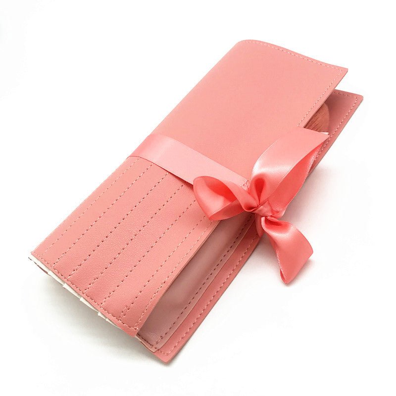 Pink Makeup Brush Set, 12pcs with leather bag