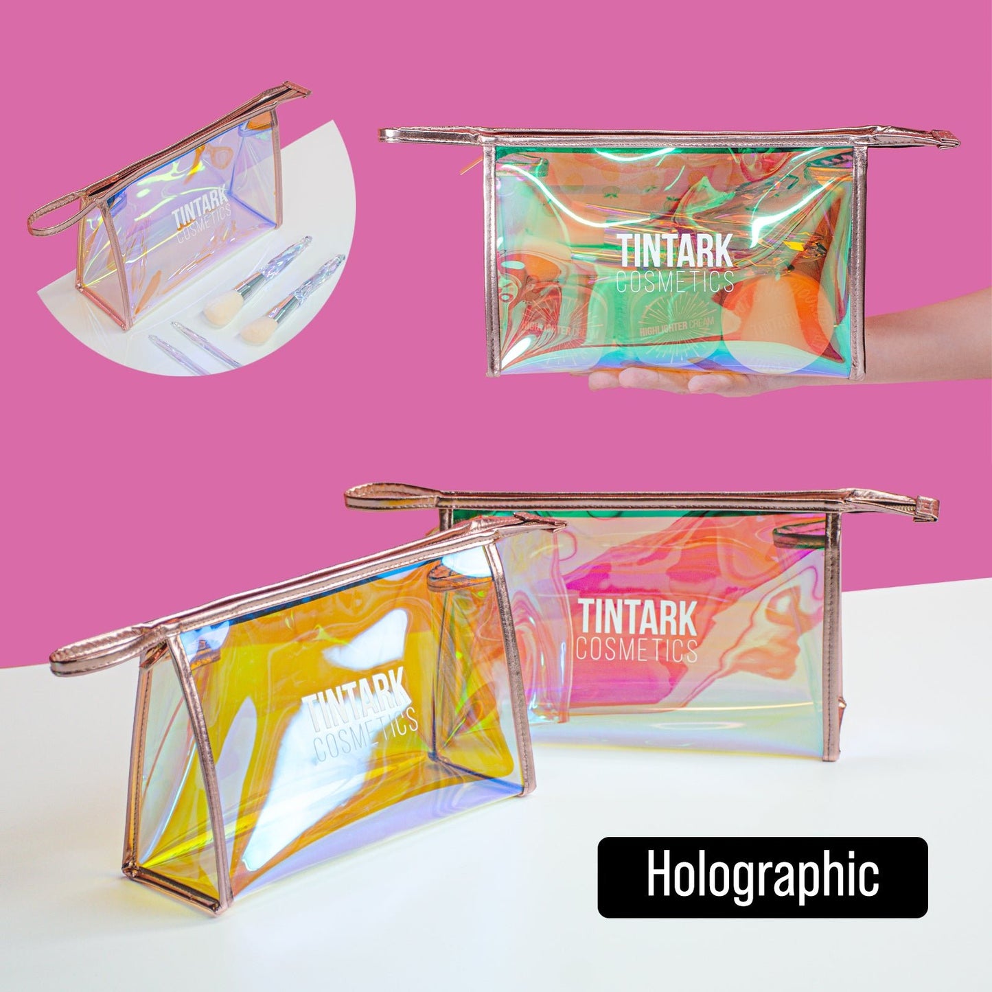 Holographic Makeup Bag -TPU Material Cosmetic, Toiletry bag