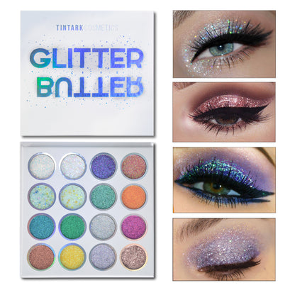 16 Color Tintark Glitter Butter Sparkle Eyeshadow Palette