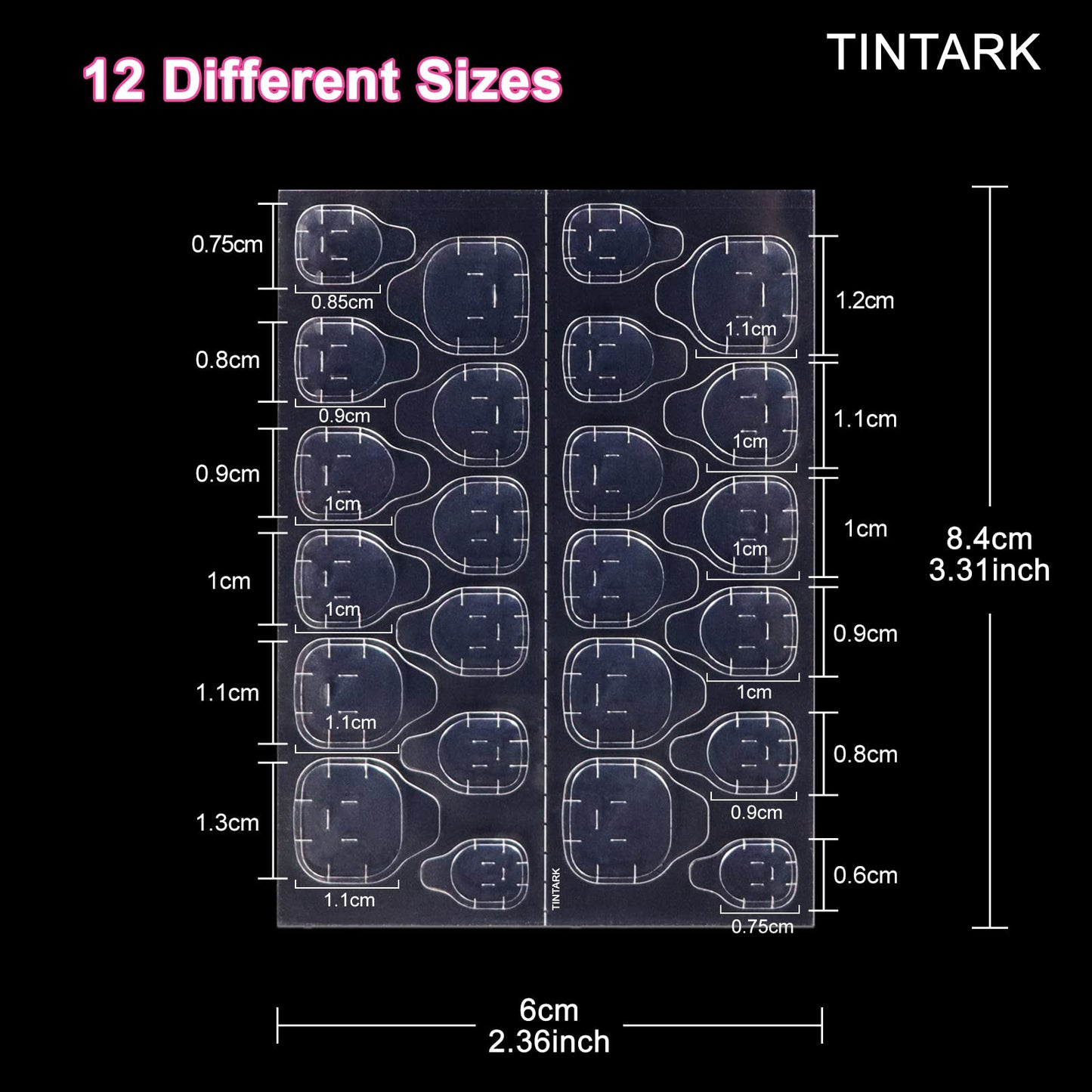 TINTARK Nail Glue Sticker Double-Sided Nail Adhesive Stickers Thin Breathable and Waterproof Nail Sticker for Press on Nail Sticky Tabs