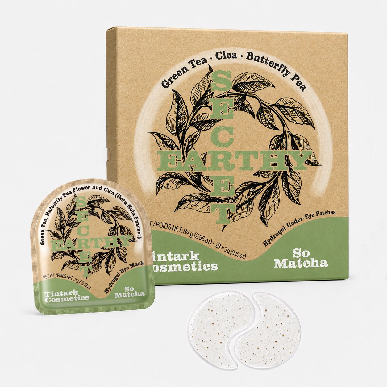 TINTARK So Matcha Hydrogel Under Eye Patches, 28 Pairs