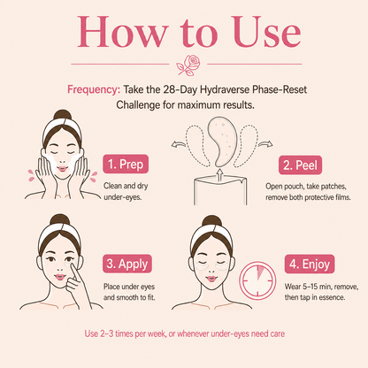 TINTARK Rosé Aurora Hydrogel Under Eye Patches, 28 Pairs