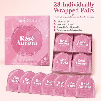 TINTARK Rosé Aurora Hydrogel Under Eye Patches, 28 Pairs