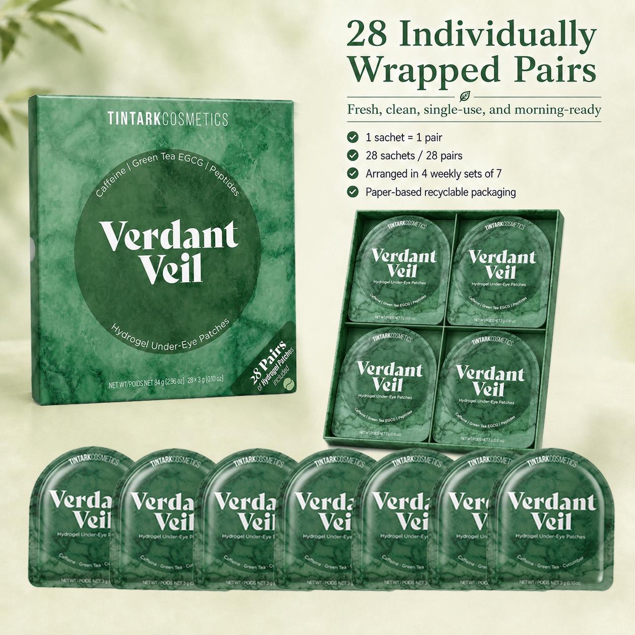 TINTARK Verdant Veil Hydrogel Under Eye Patches, 56 Pairs