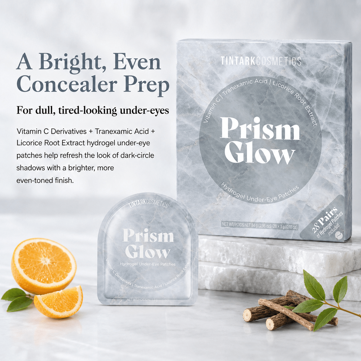 TINTARK Prism Glow Hydrogel Under Eye Patches, 28 Pairs