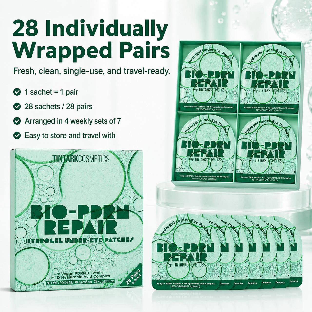 TINTARK Bio-PDRN Hydrogel Under Eye Patches, 28 Pairs