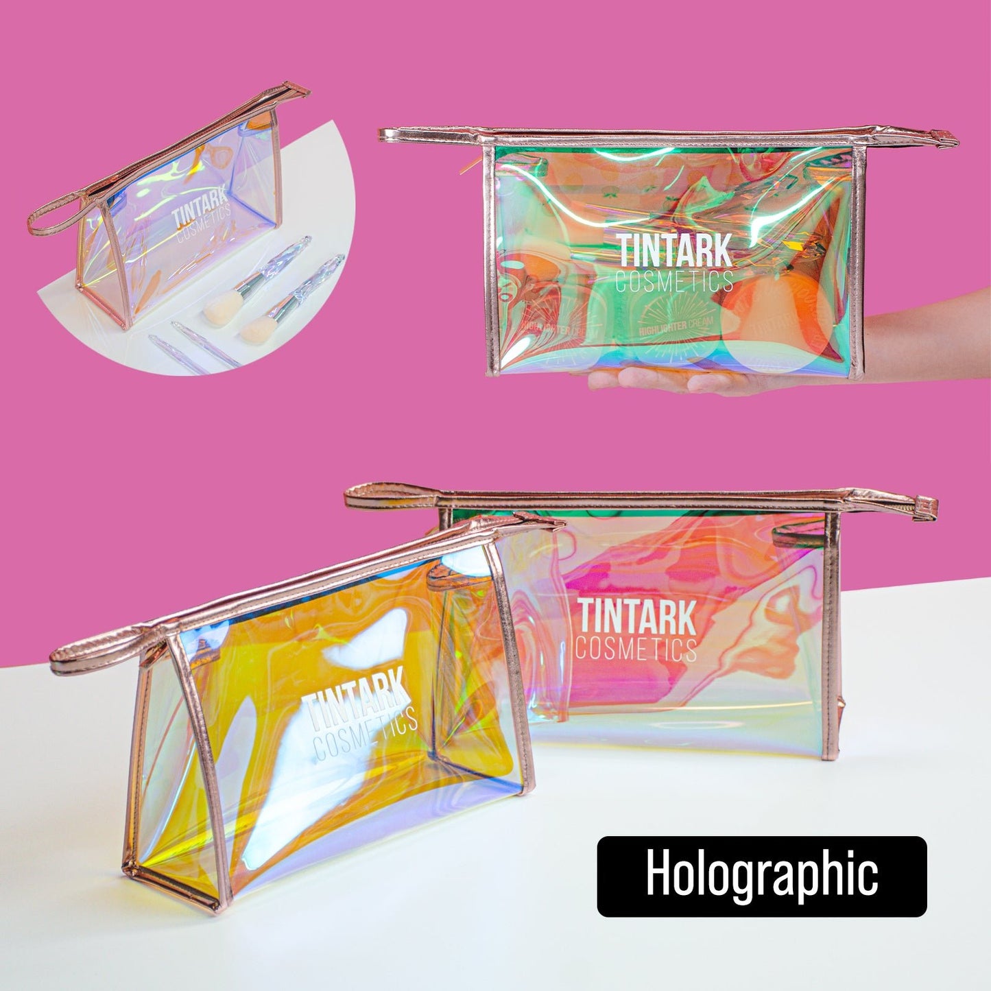 TINTARK Holografische Make-up-Tasche